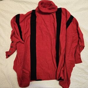 Alfani Red and Black Turtleneck Sweater